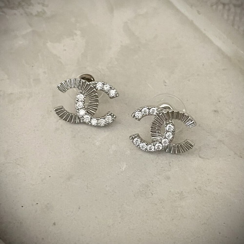 Jewelry set with pendant and earrings, stainless steel and zircon, new