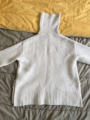Mango Polo Turtleneck Sweater White Size S Like New