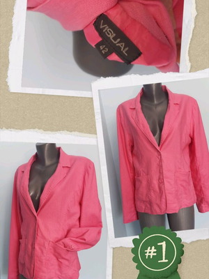 Visual blazer in exotic pink color like new, size L-XL