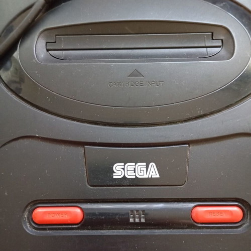 Sega Mega Drive 2 console used with 2 original controllers and cables