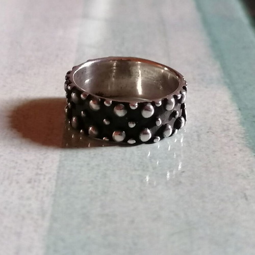 925 silver wedding ring for men or women in rock style no 61 (US 9 3/4)