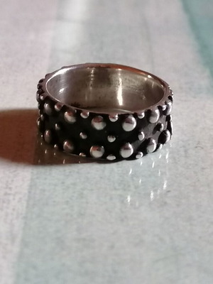 925 silver wedding ring for men or women in rock style no 61 (US 9 3/4)