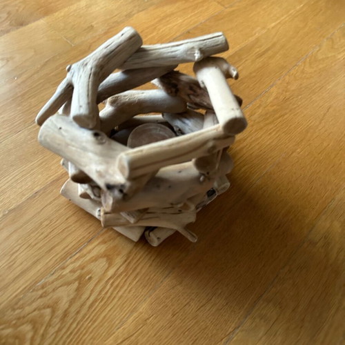 Wooden decorative candle holder used