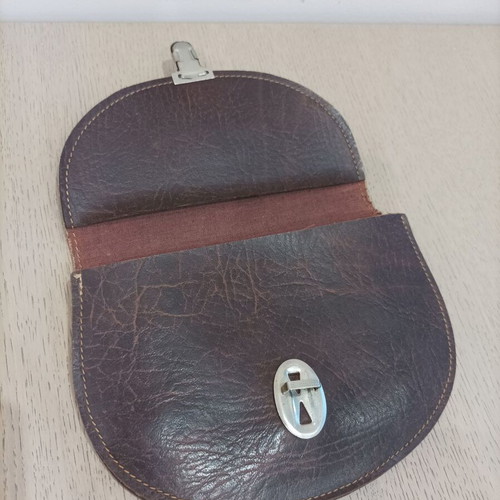 Retro document bag like new, brown natural leather