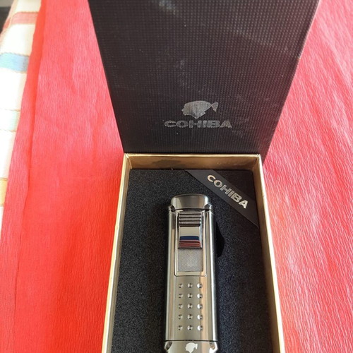 Cohiba Turbo Gun Metal lighter used, 4 flames