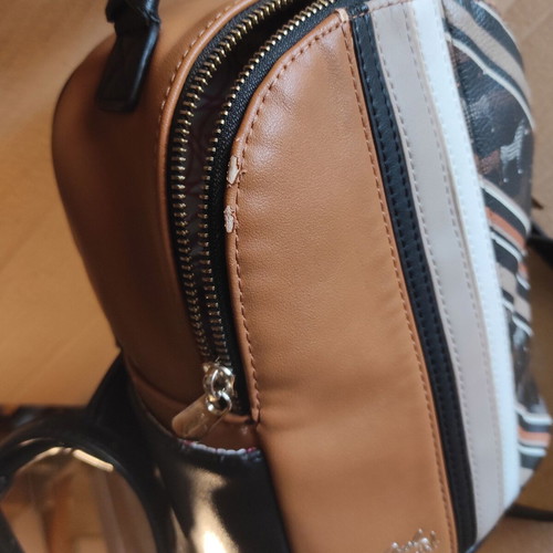 Axel girl backpack bag used, tan and black