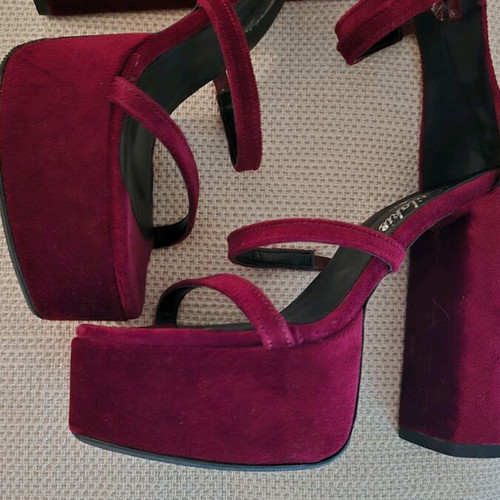 Mytilakis Burgundy High Heels Sandals size 37 like new
