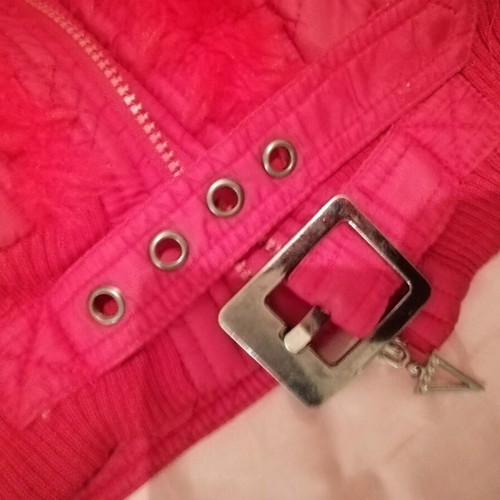 Women's red sleeveless vest with fur like new