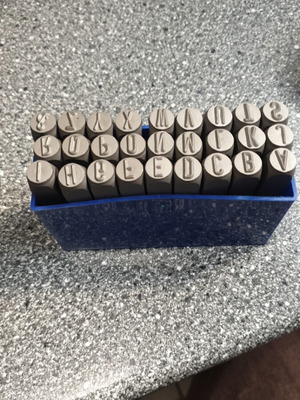 Latin Letter Stamps 8mm Set of 27 New, Made in Germany