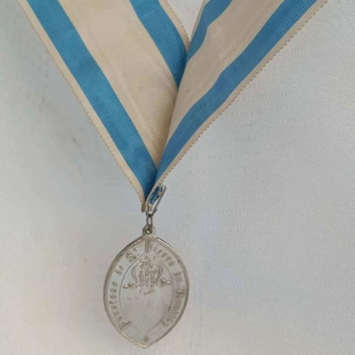 Religious silver medal 1864 used, Congrégation de Notre-Dame du Saint-Rosaire
