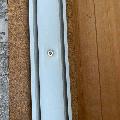 Wooden curtain rods used, set of 2 with double rail