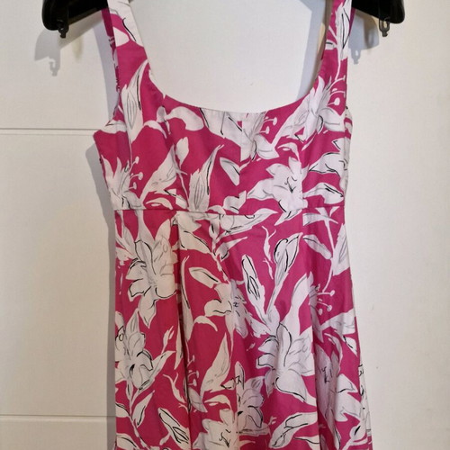 Zara dress with floral print like new, size M, white and pink