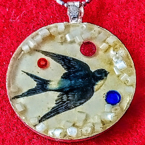 Handmade swallow pendant new, 35 mm diameter