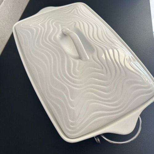 Porcelain platter with base new, heavy