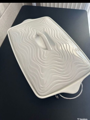 Porcelain platter with base new, heavy