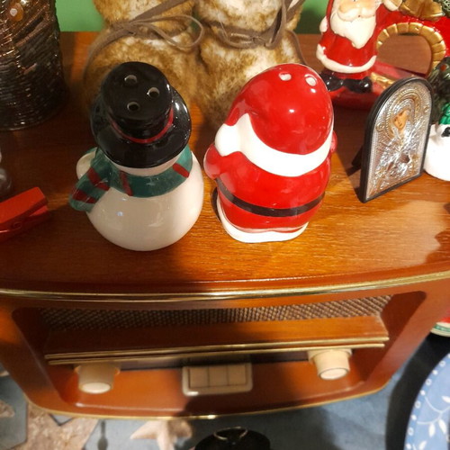Christmas salt and pepper set new, Santa Claus and snowman