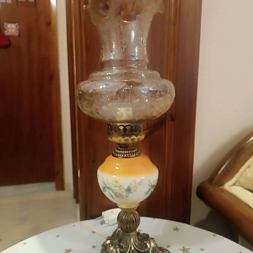 Bronze lamp with porcelain new