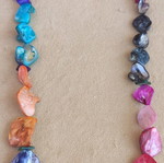 Mother of Pearl Necklace with 925 Silver Clasp like new, multicolor