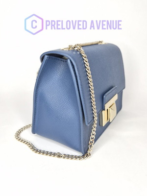 Furla Venere Mini Bag new, dark blue leather crossbody