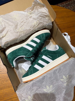 Adidas Campus sneakers new, dark green and white, EU 38 2/3 & 39 1/3