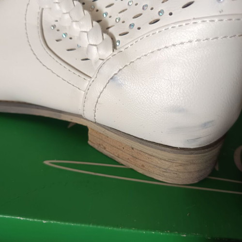 Girls' white ankle boots, size 38