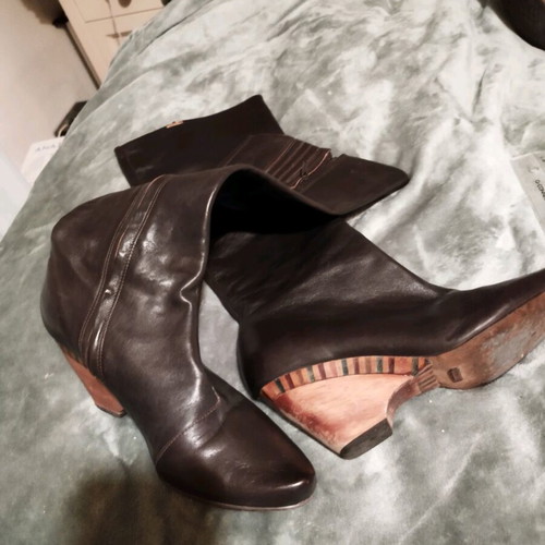 Firetrap boots used size 38 dark brown leather with 7cm heel