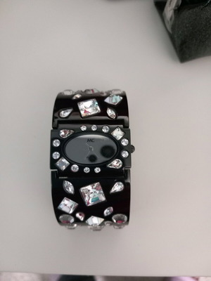 Wristwatch women's like new with black and silver bracelet