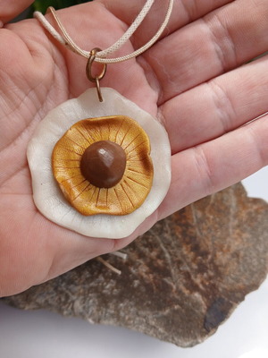 Polymer clay necklace, handmade