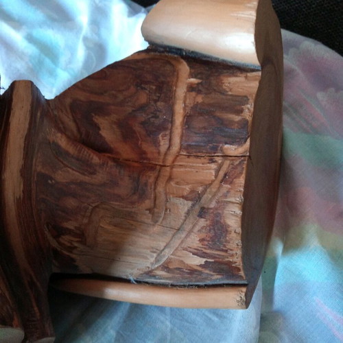 Wooden handmade decorative cedar candle holder large size made to order