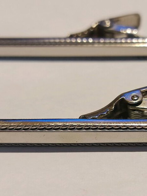 Metallic silver tie clips new