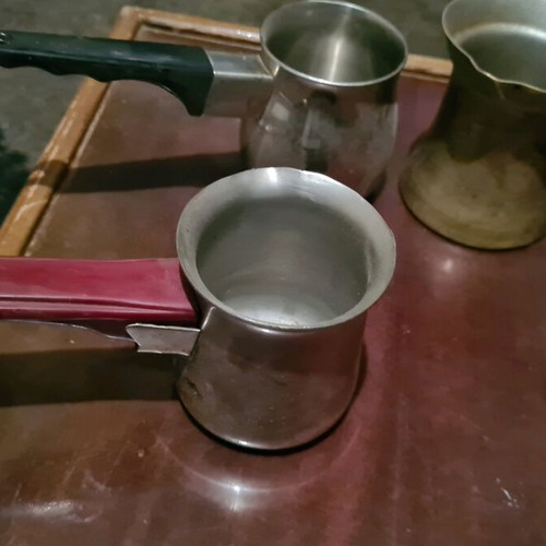 Coffee pots used, pack of 2, silver color for Greek coffee