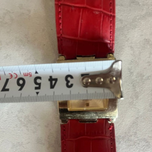 Guess Logo A Gogo W12502L1 women's watch used, red leather strap