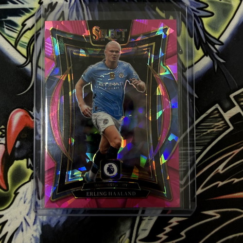 Erling Haaland Pink Cracked Ice Panini Select EPL card