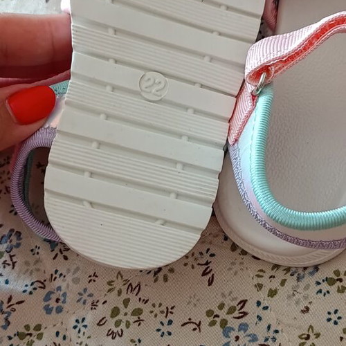Children's summer sandals new, pastel colors with glitter detail
