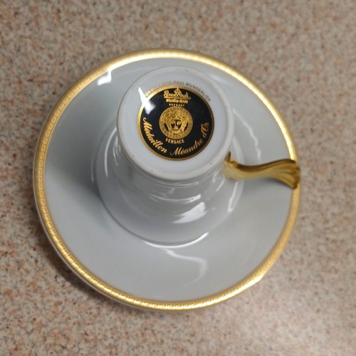 Versace Rosenthal Médaillon Méandre D'Or espresso cup set, porcelain, 2 pcs