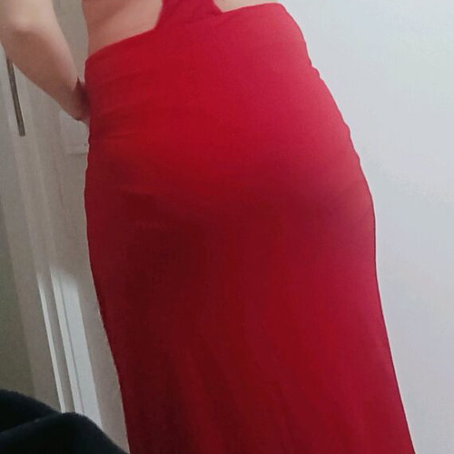 Maxi dress like new, red with cutouts
