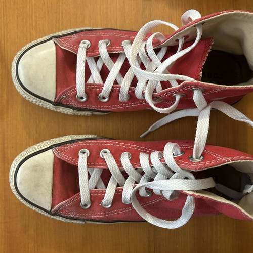 Converse All Star boots used, pink and red, size 37