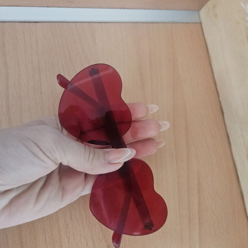 Fake glasses with heart used