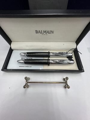 Σετ στυλό Balmain Paris με δερμάτινο φινίρισμα καινούργιο