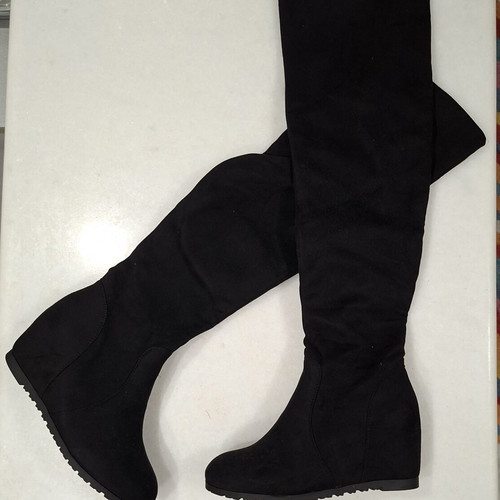 Bozikis black suede over-the-knee boots, size 39
