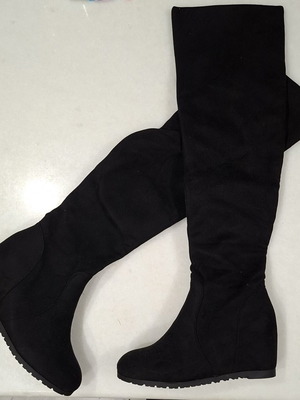 Bozikis black suede over-the-knee boots, size 39
