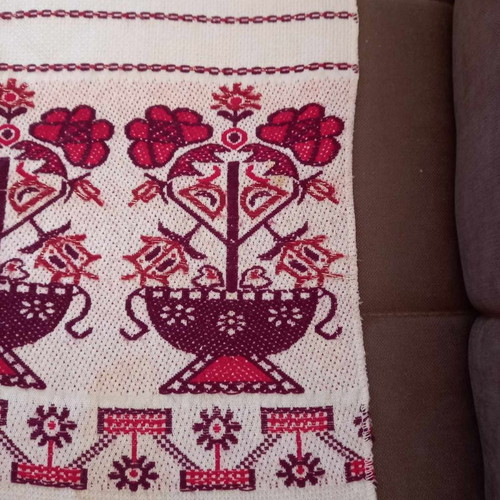 Cretan embroidered table runner used from the 1970s