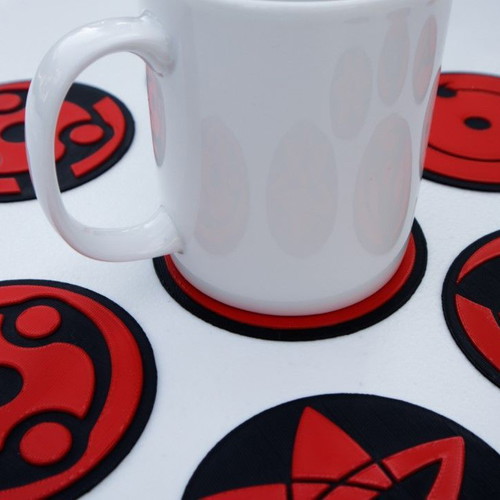 Naruto Sharingan coasters set of 10 new, 3D printed with durable PLA+