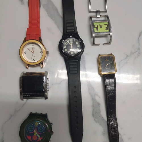 Set of 6 used wristwatches with various models needing repair