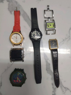 Set of 6 used wristwatches with various models needing repair