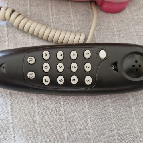 Vintage analog home phone pig-shaped used, pink