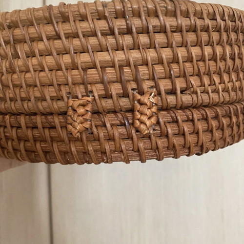 Mango straw shoulder bag like new, beige and brown