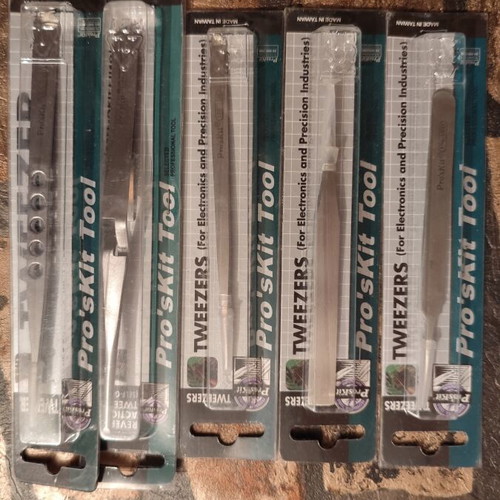 Pros Kit Tweezers set of 5 new