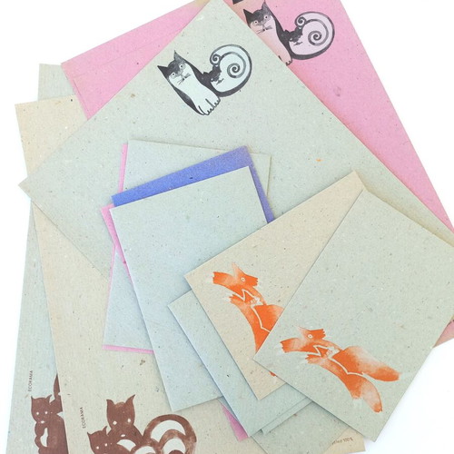 Stationery set used, recycled paper, 00's