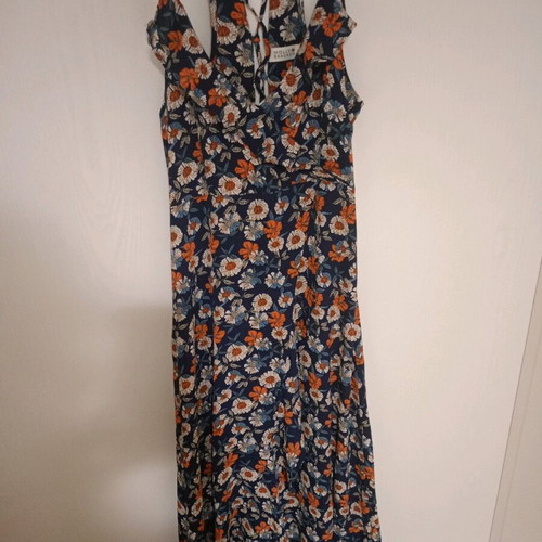 Molly Bracken long floral dress like new, blue and orange